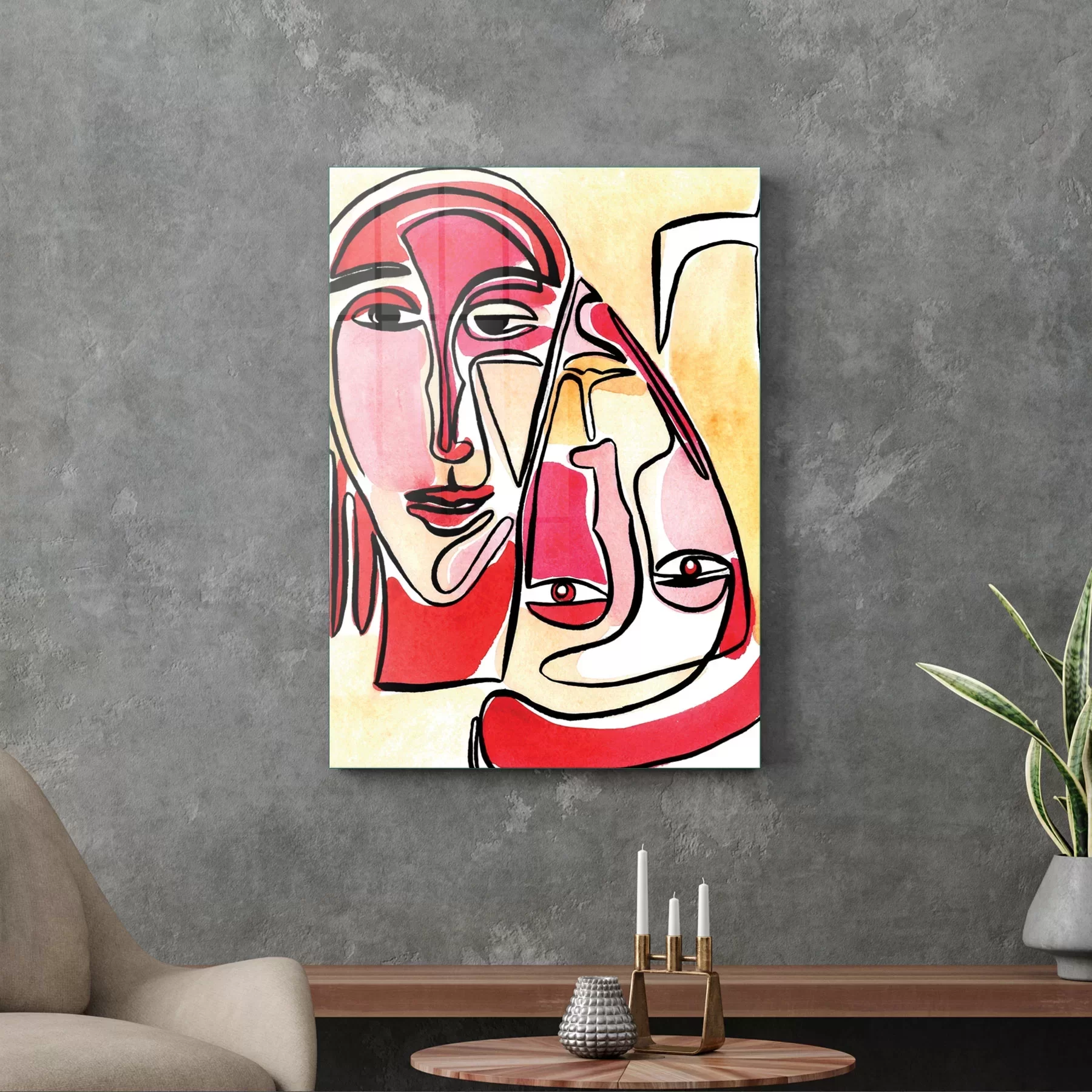 Picture of Decovetro Cam Tablo Arthistic Faces 50x70 cm