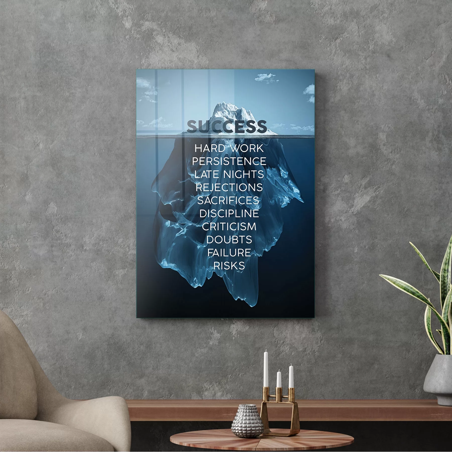 Picture of Decovetro Cam Tablo Ofisinize Özel Success 50x70 cm