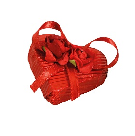 Picture of HEART - GIANDUJA FILLED MILK CHOCOLATE RED 2Kg