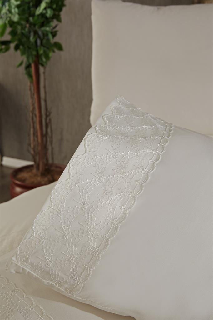 Picture of Fransız Dantelli Serap Çeyizlik Nevresim Takımı Krem