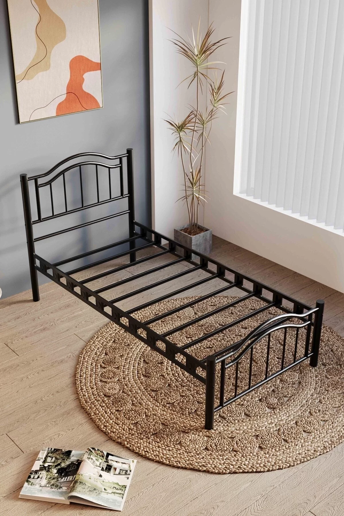 Picture of Belinay Tek Kişilik Ferforje Siyah Metal Karyola