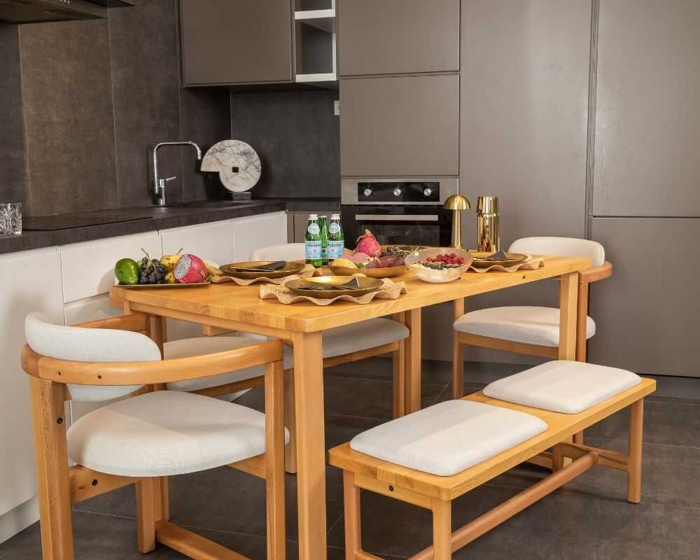 Picture of Cheri 4 Sandalye 1 Bench 1 Masa (80x160)