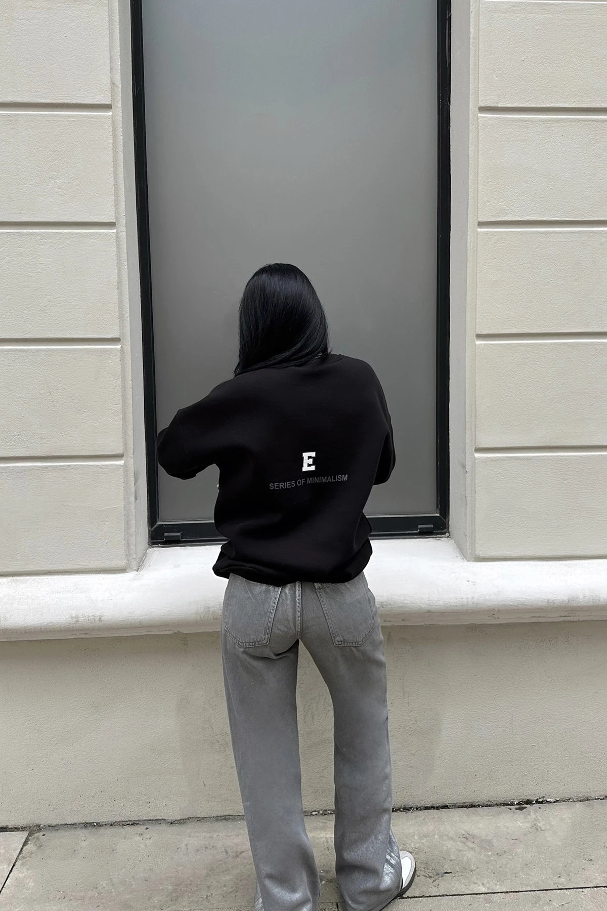 Picture of Black Oversize Back Printed Sweat