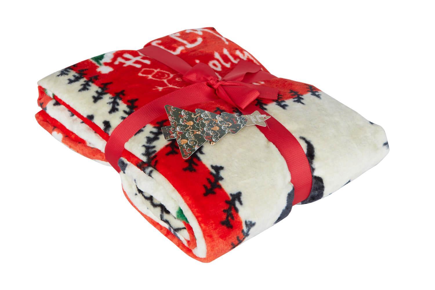 Picture of Dolce Bonita Home Wellsoft 3D Tv Battaniye 100x170 Holly Jolly Kırmızı