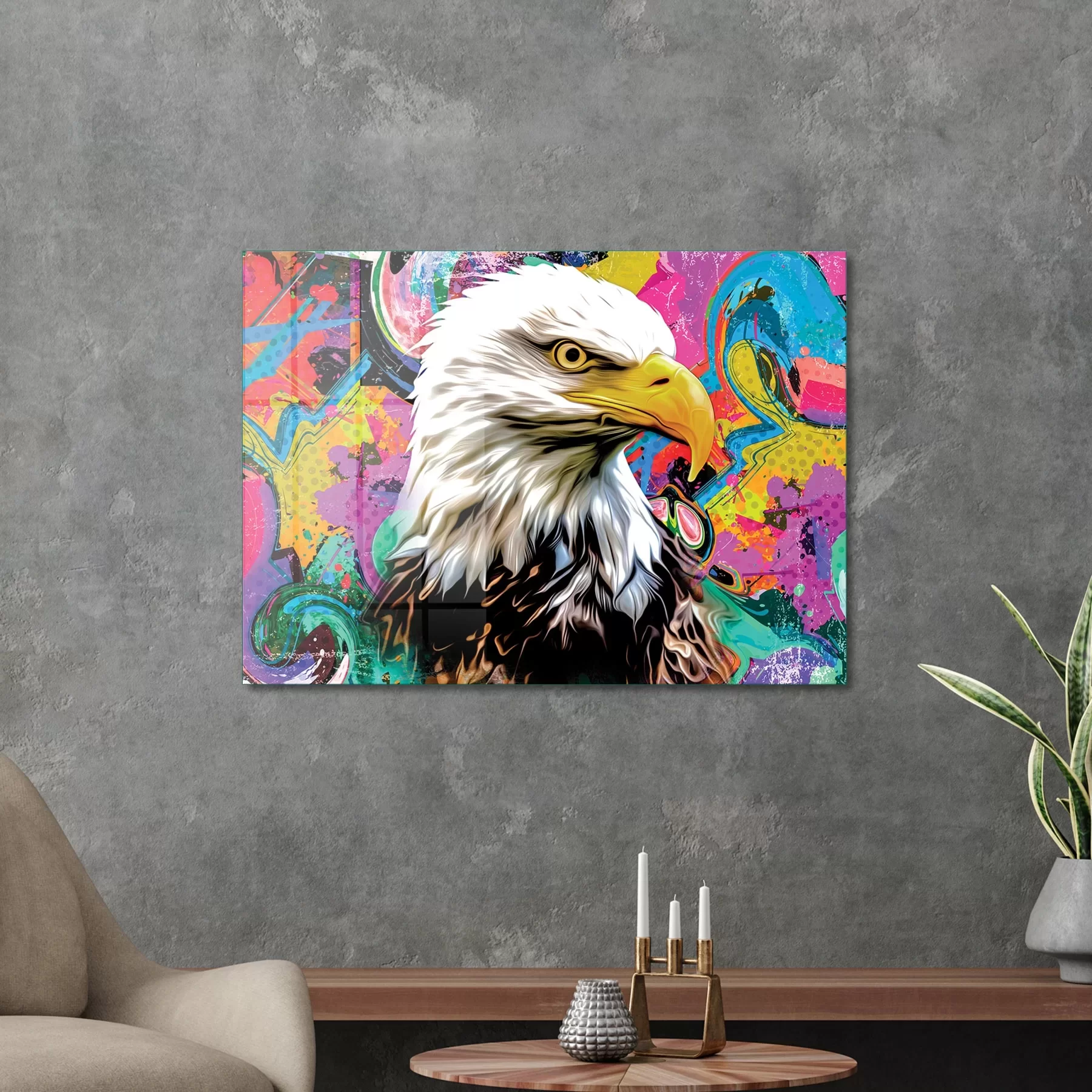 Picture of Decovetro Cam Tablo Pop Art Eagle 50x70 cm