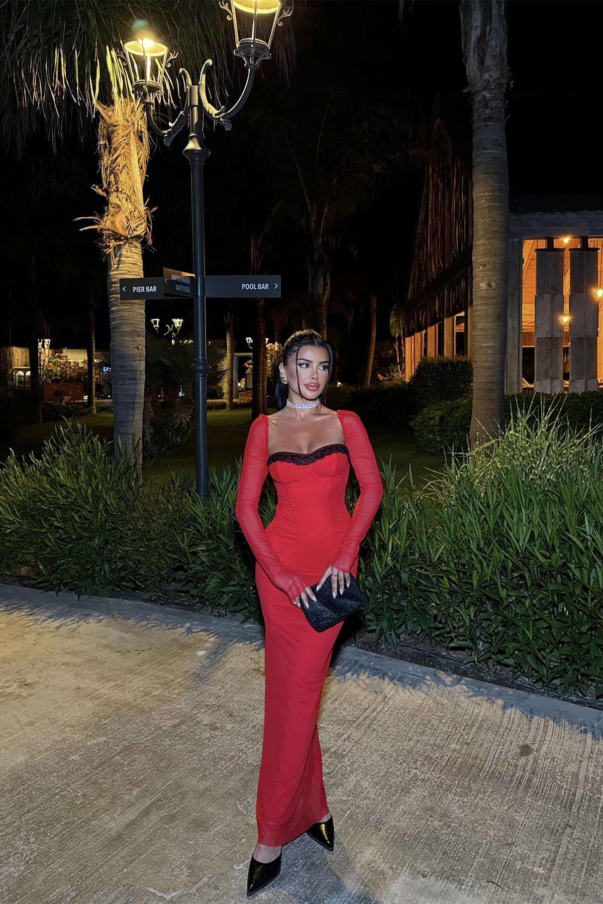 Picture of Red Swirl Lace Dress