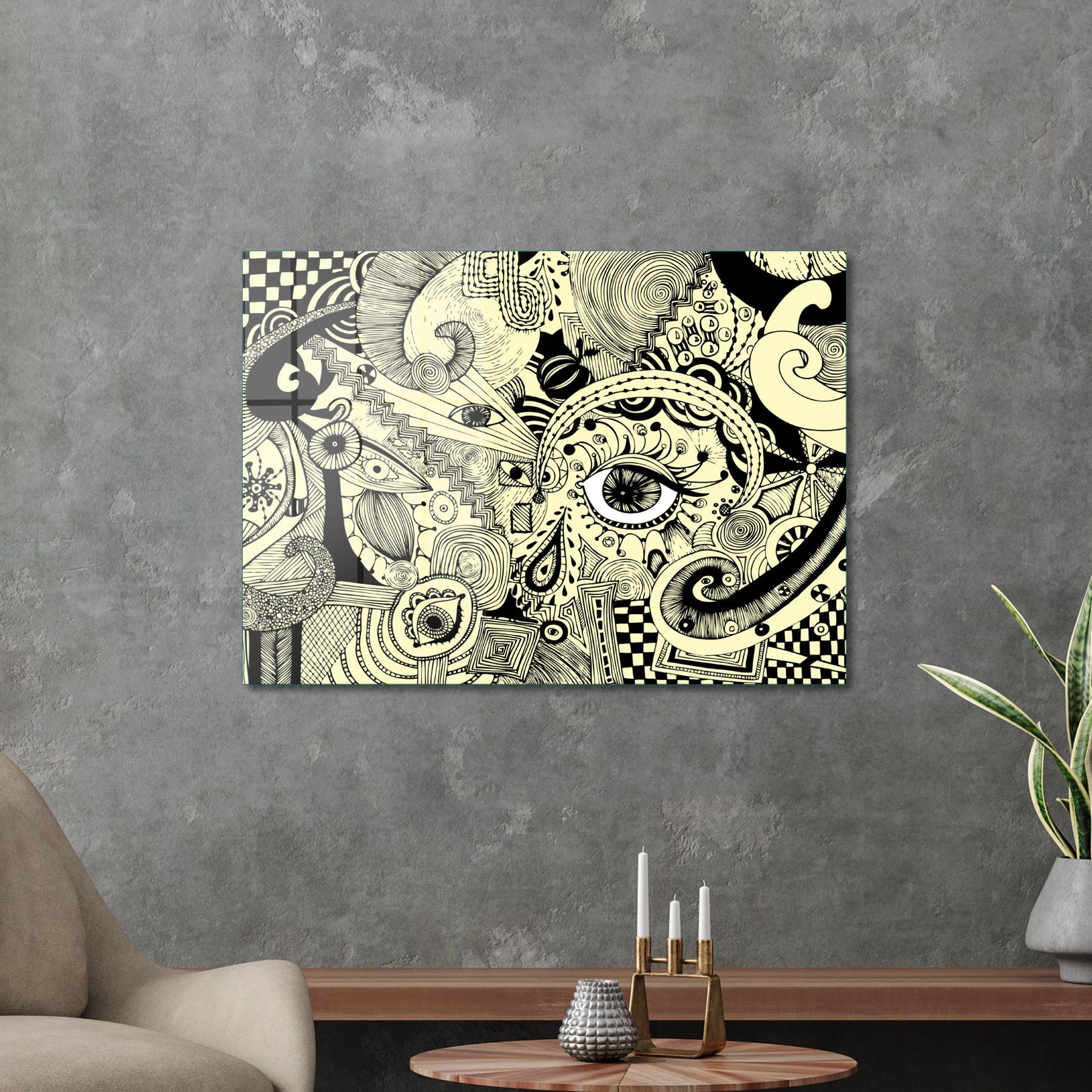 Picture of Decovetro Cam Tablo Abstract Vintage Eye 50x70 cm