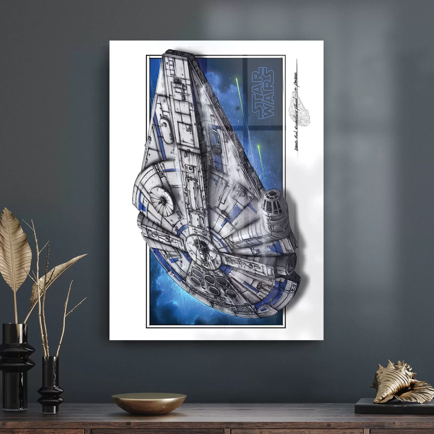 Picture of Decovetro Cam Tablo Star Wars Millennium Falcon Poster 70x100 cm