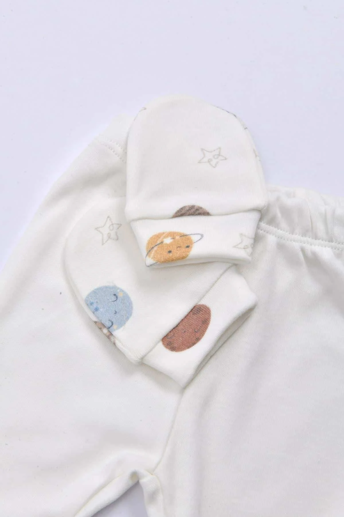 Picture of İkinci Şans - 5’li Yenidoğan Hastane Çıkışı Seti - Doğal Pamuklu - Gezegen Desenli