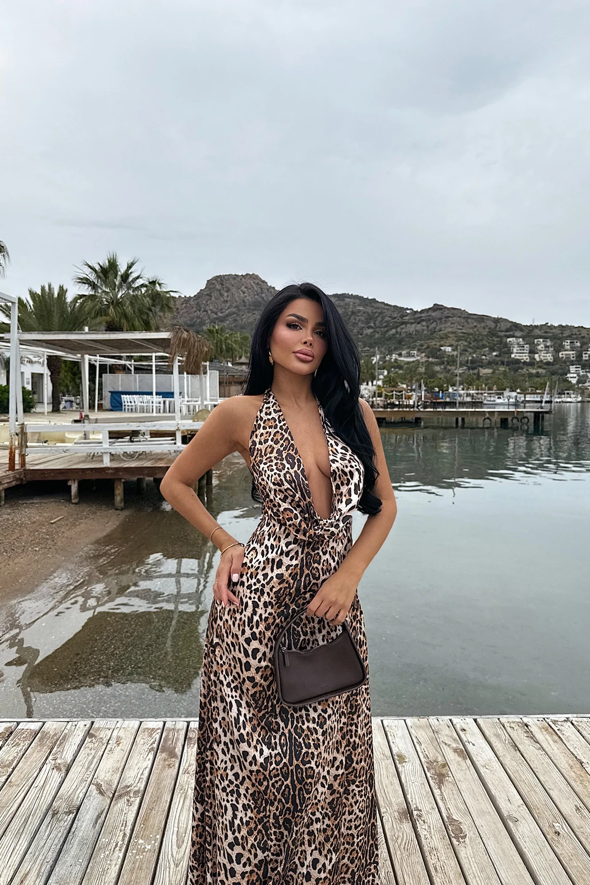 Picture of Dulcie Long Leopard Dress