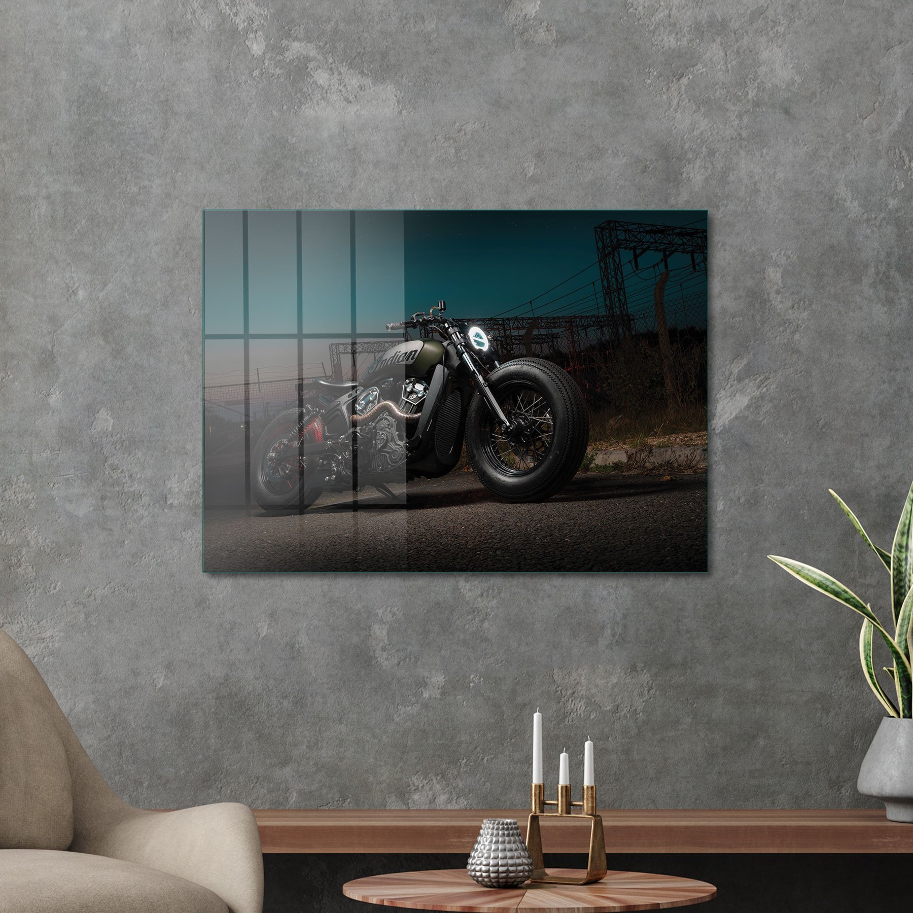 Picture of Decovetro Cam Tablo İndian Motorcycle 70x100 cm
