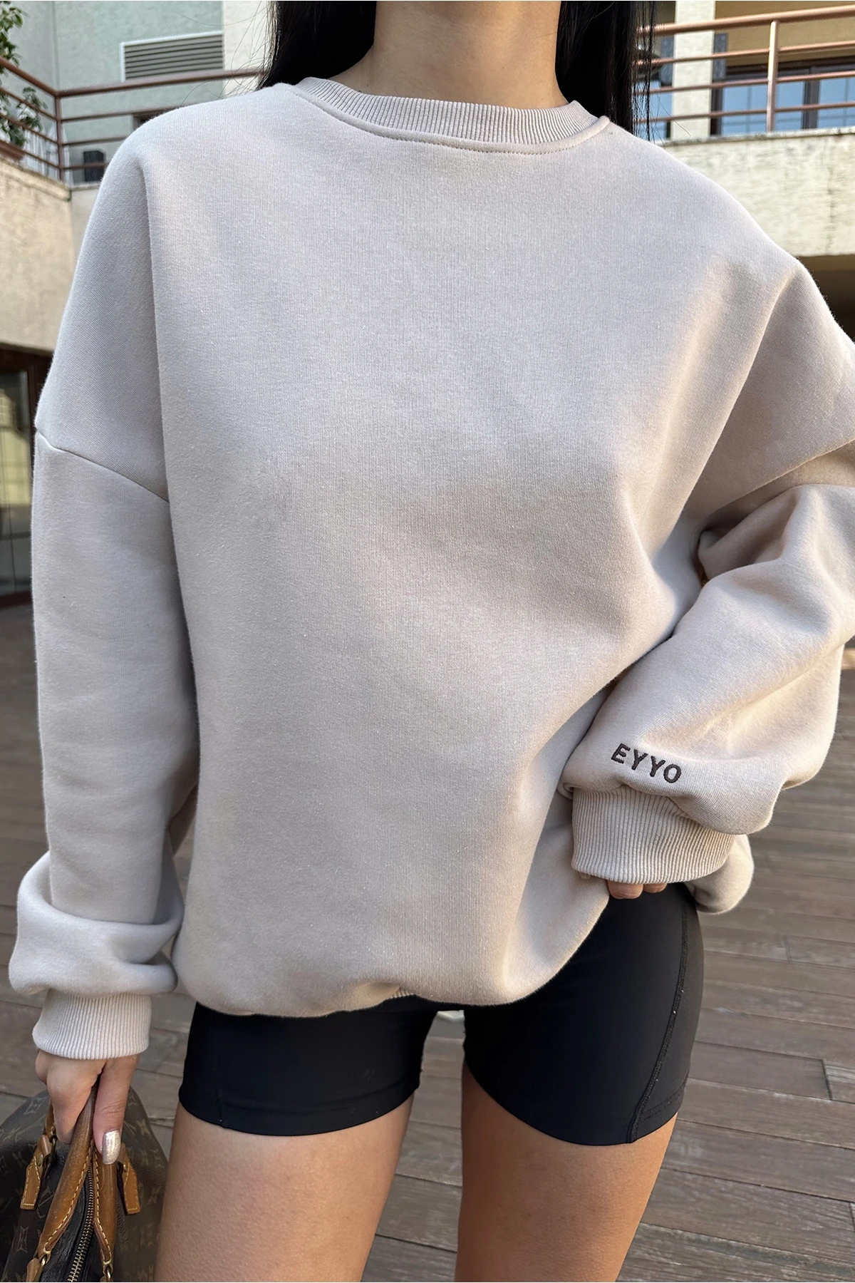 Picture of Beige Eyyo Written Sweat