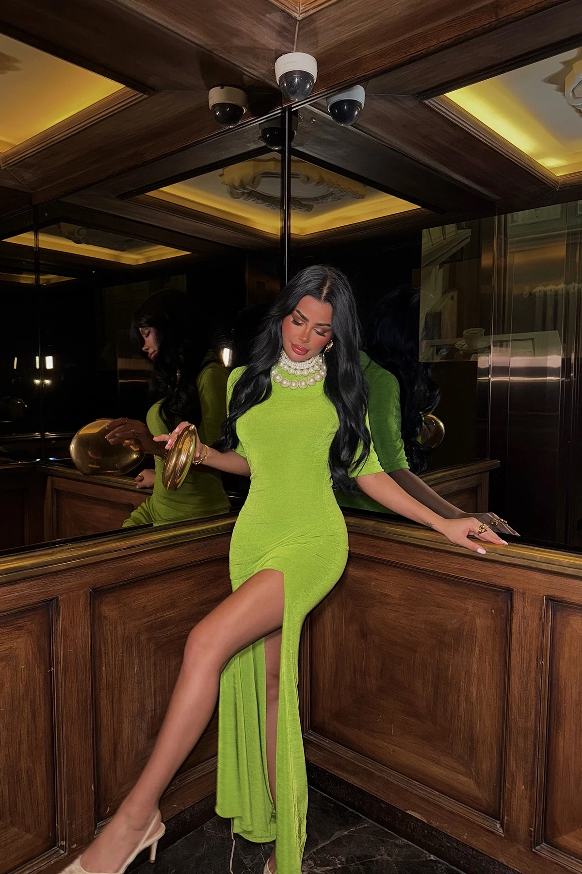 Picture of Oil Green Long Dress