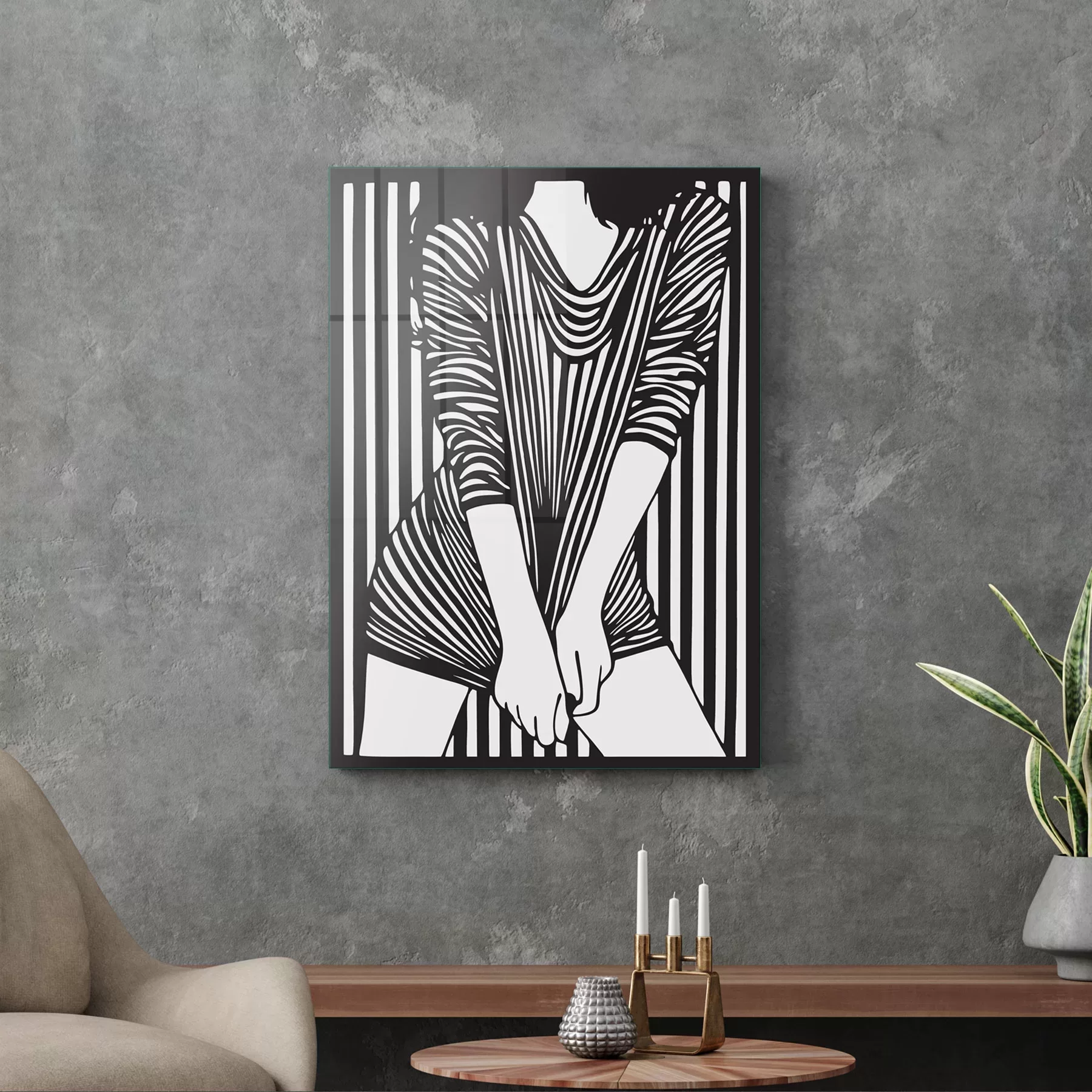Picture of Decovetro Cam Tablo Black White Woman 50x70 cm