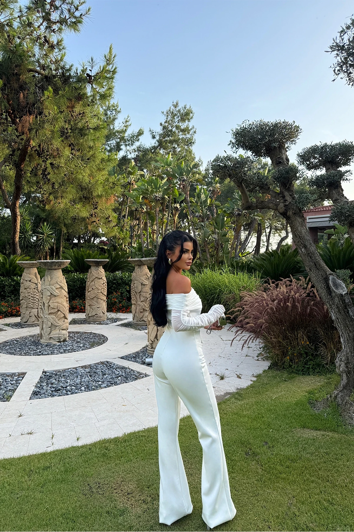 Picture of White Jumpsuit with Gathered Sleeves
