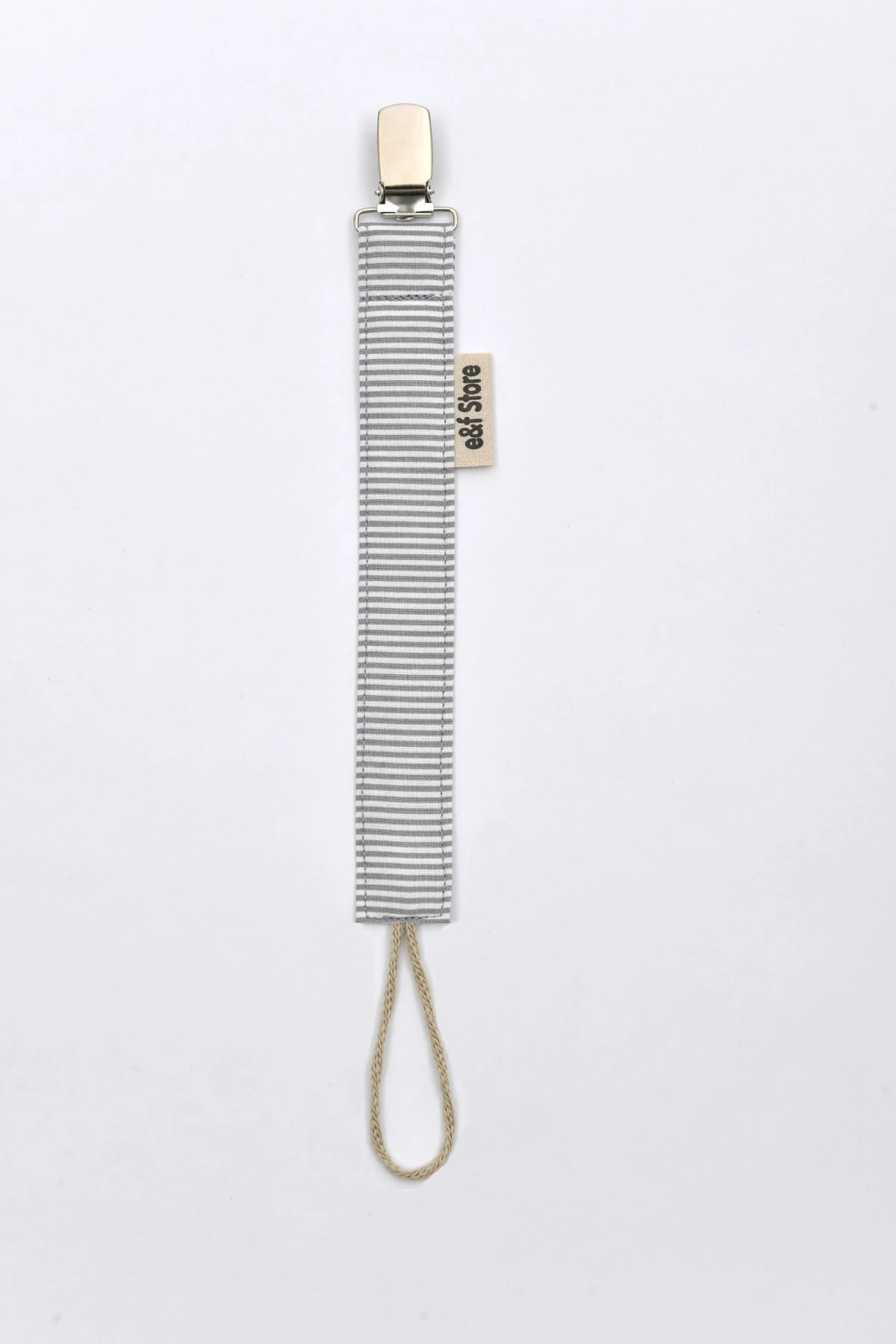 Picture of İkinci Şans - 3'lü Emzik Askısı Seti - Somon - Yıldız - Gri Beyaz Çizgili