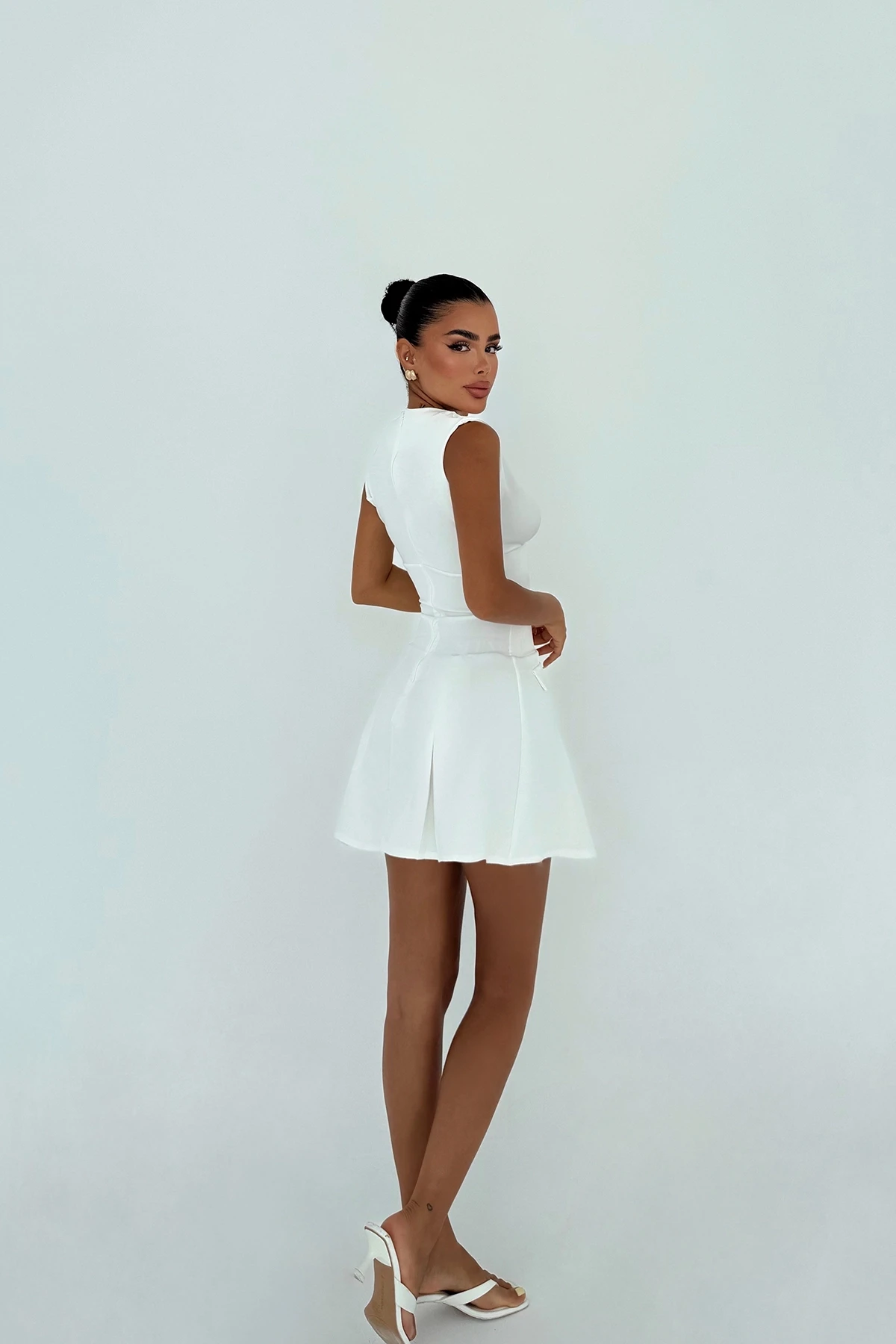 Picture of White Frilly Mini Dress