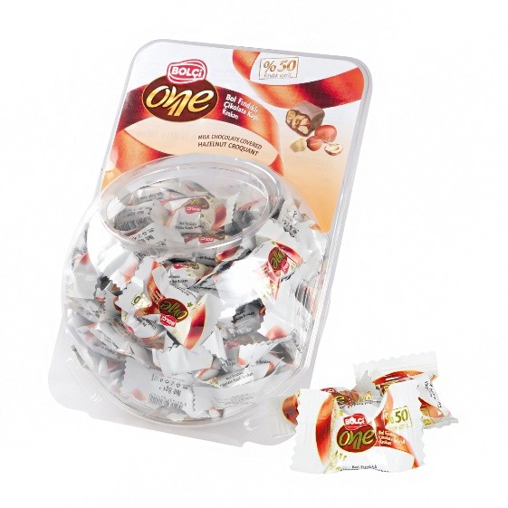 Picture of BOLCI ONE MILK CHOCOLATE COVERED HAZELNUT CROQUANT 8g
