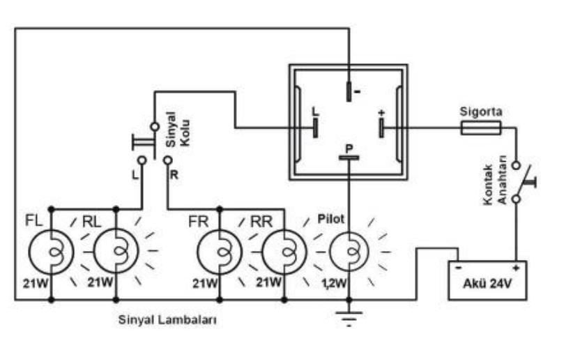 Picture of Elektronik Sinyal Flaşörü Rölesi Üniversal Eng 2000 Model Öncesi Eski Otolar İçin 4 Fişli