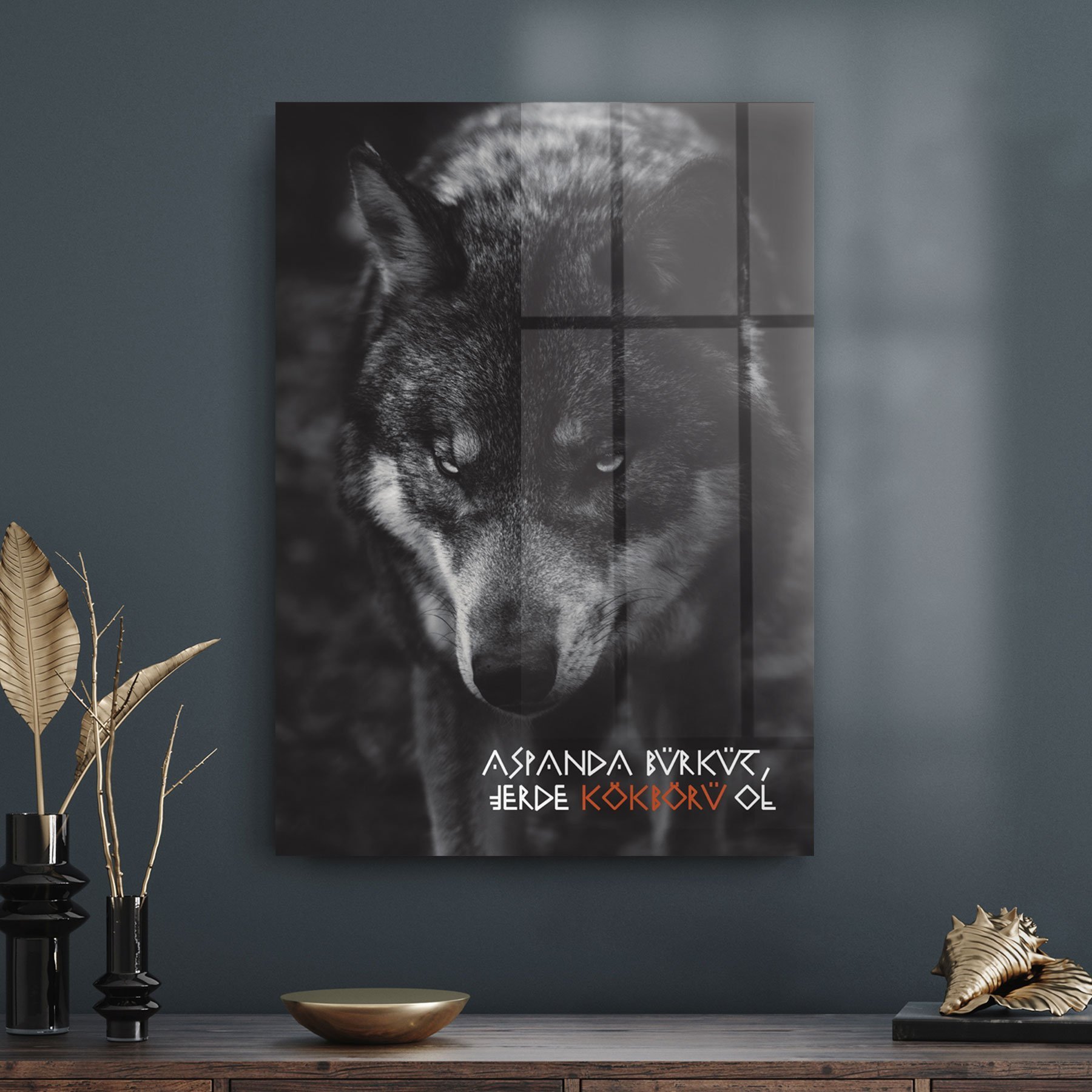 Picture of Decovetro Cam Tablo Kökbörü Temalı 30x40 cm