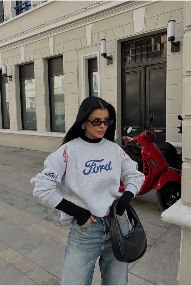 Picture of Gray Ford Mustang Written Sweat