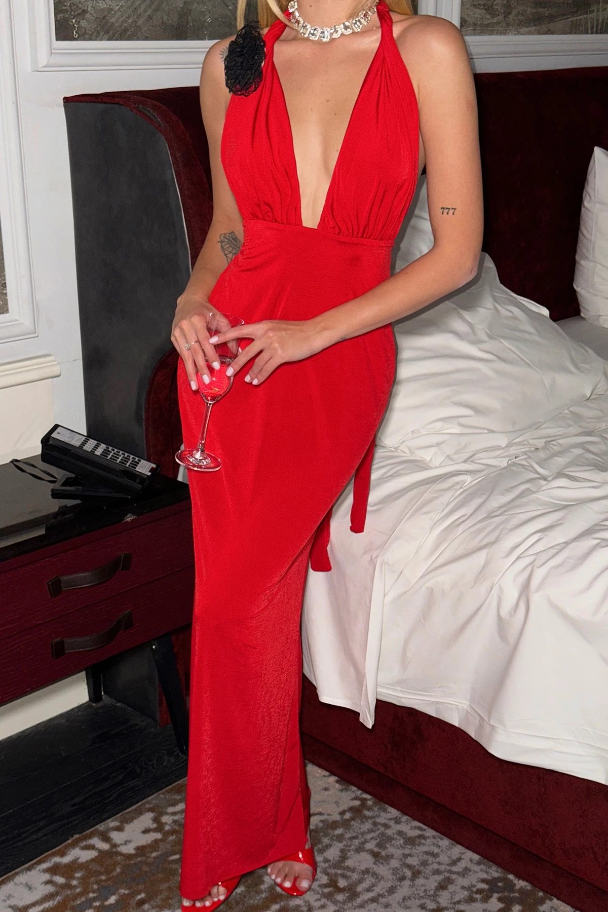 Picture of Red Rose Detail Dress