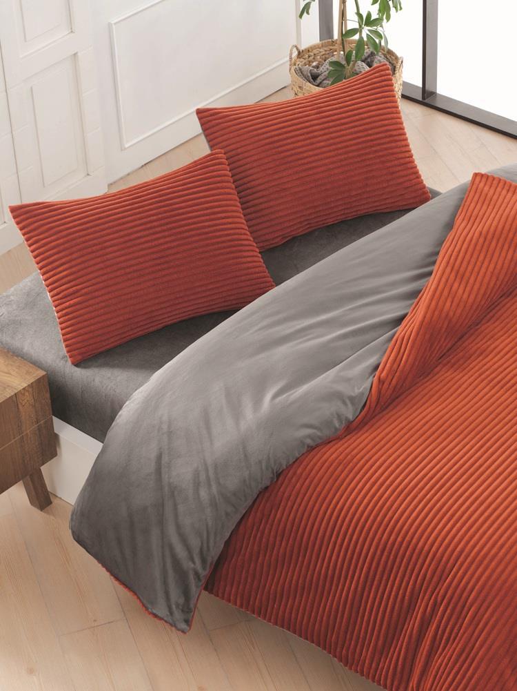 Picture of Merinos Eternity Fitilli 4 Parça Çift Kişilik Nevresim Takımı 200x220 Kiremit