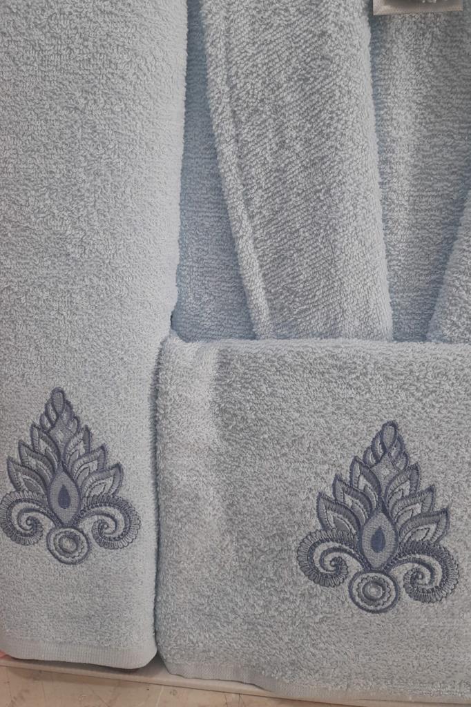 Picture of Ardora Bukle Aile Bornoz Takımı Narçiçeği Mavi