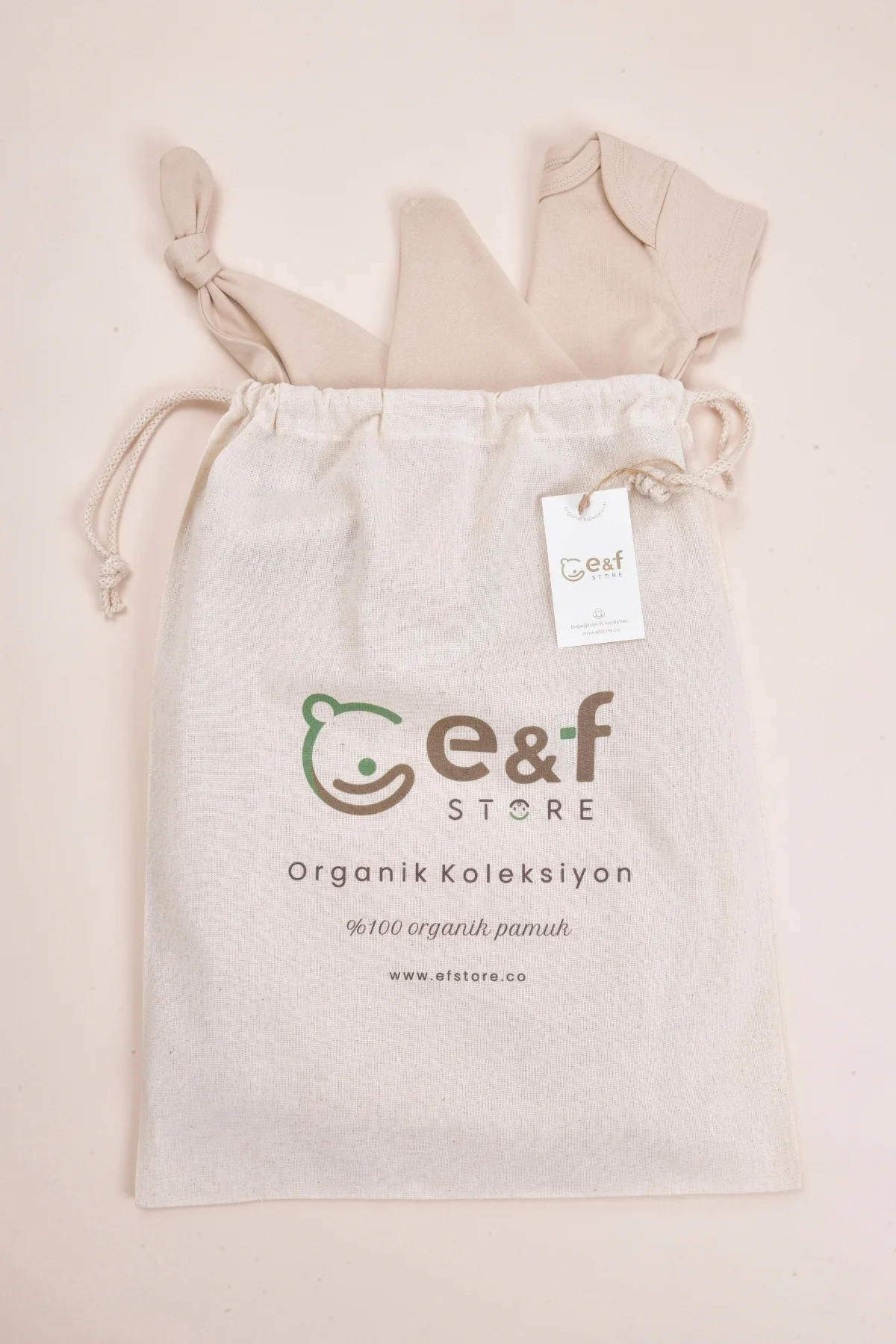 Picture of 8'li Organik Hastane Çıkışı Seti - Sertifikalı ve Pamuklu Kumaş - Bej