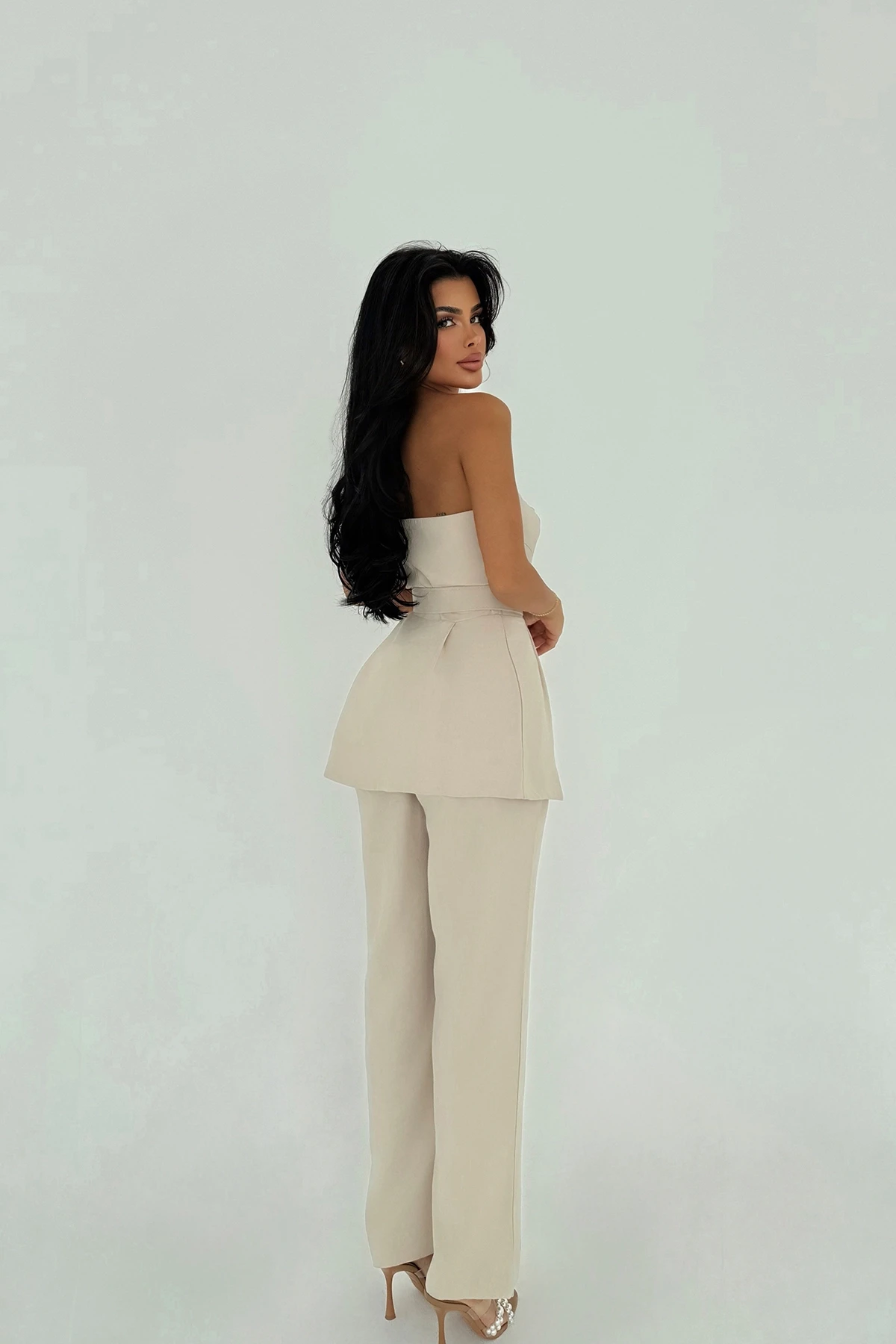 Picture of Beige Betty Belted Suit
