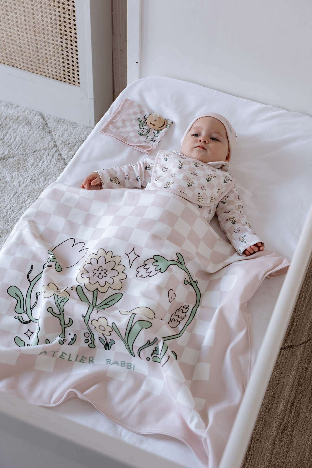 Picture of Çift Taraflı Bebek Battaniyesi - Dama