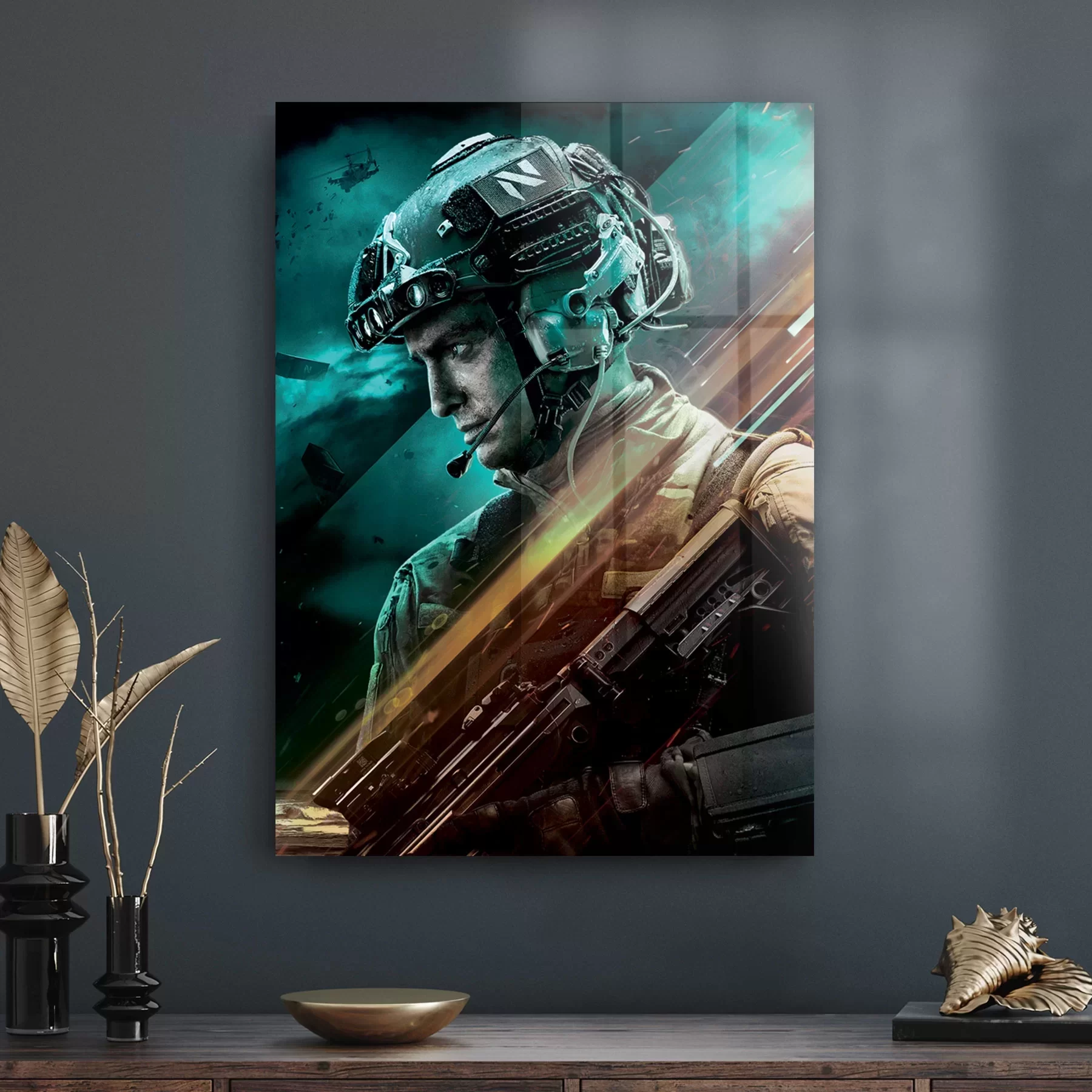 Picture of Decovetro Cam Tablo Battlefield Soldier 30x40 cm