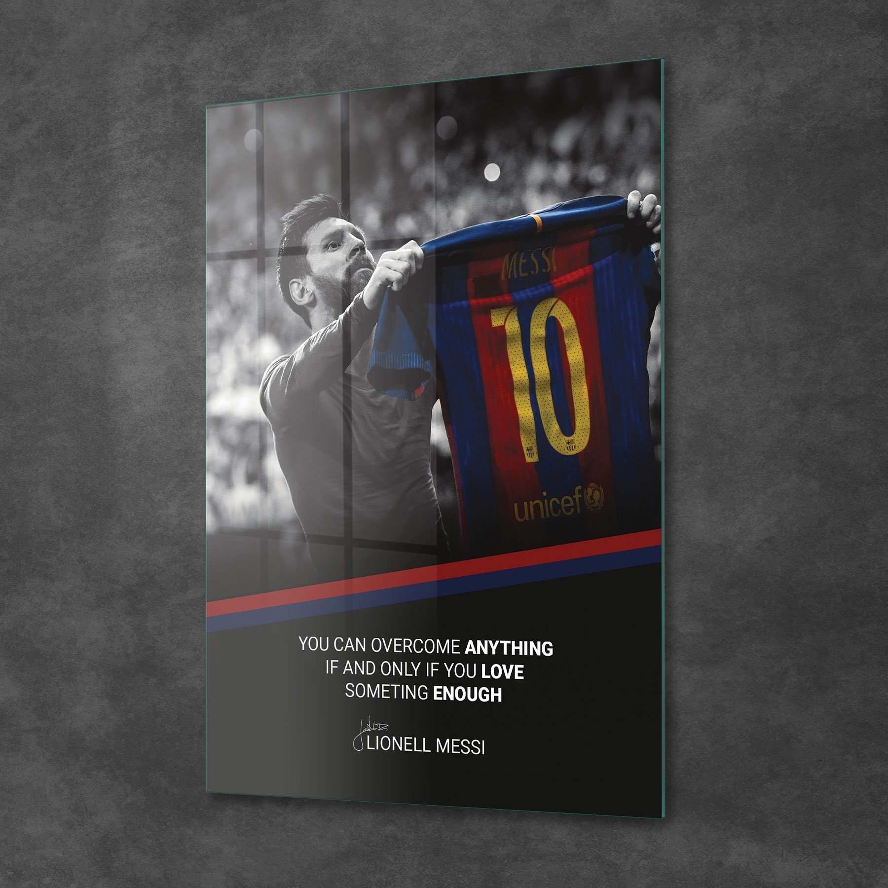 Picture of Decovetro Cam Tablo Lionel Messi Motivational 70x100 cm