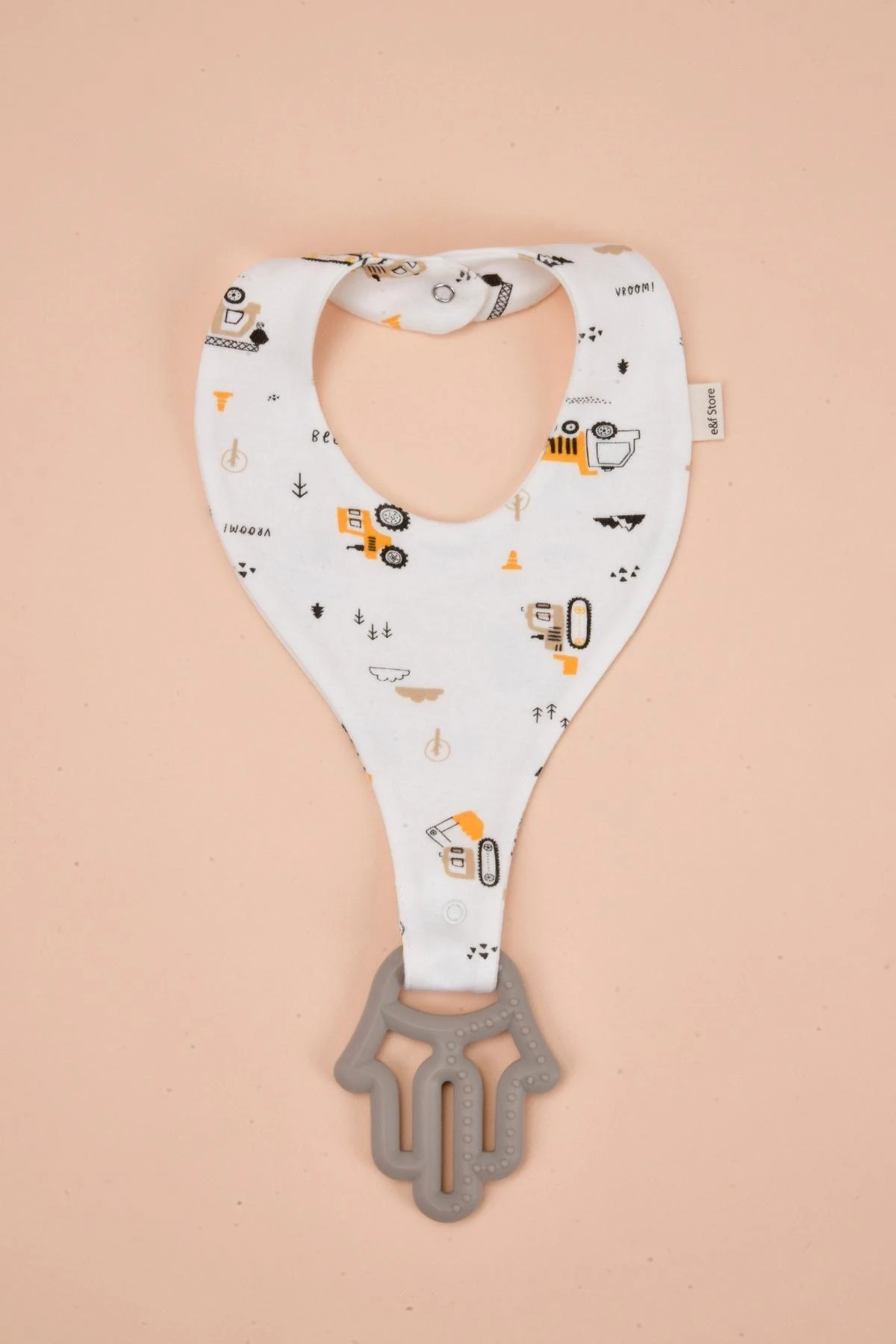 Picture of Emzik Tutucu Mama Önlüğü - Dozer Desenli %100 Pamuk Kumaş