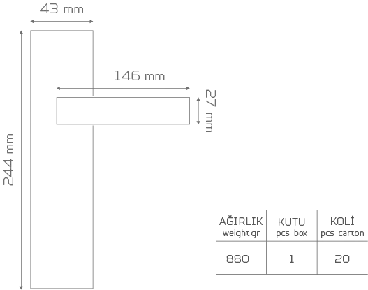 Picture of Z2028 Aynalı Kapı Kolu