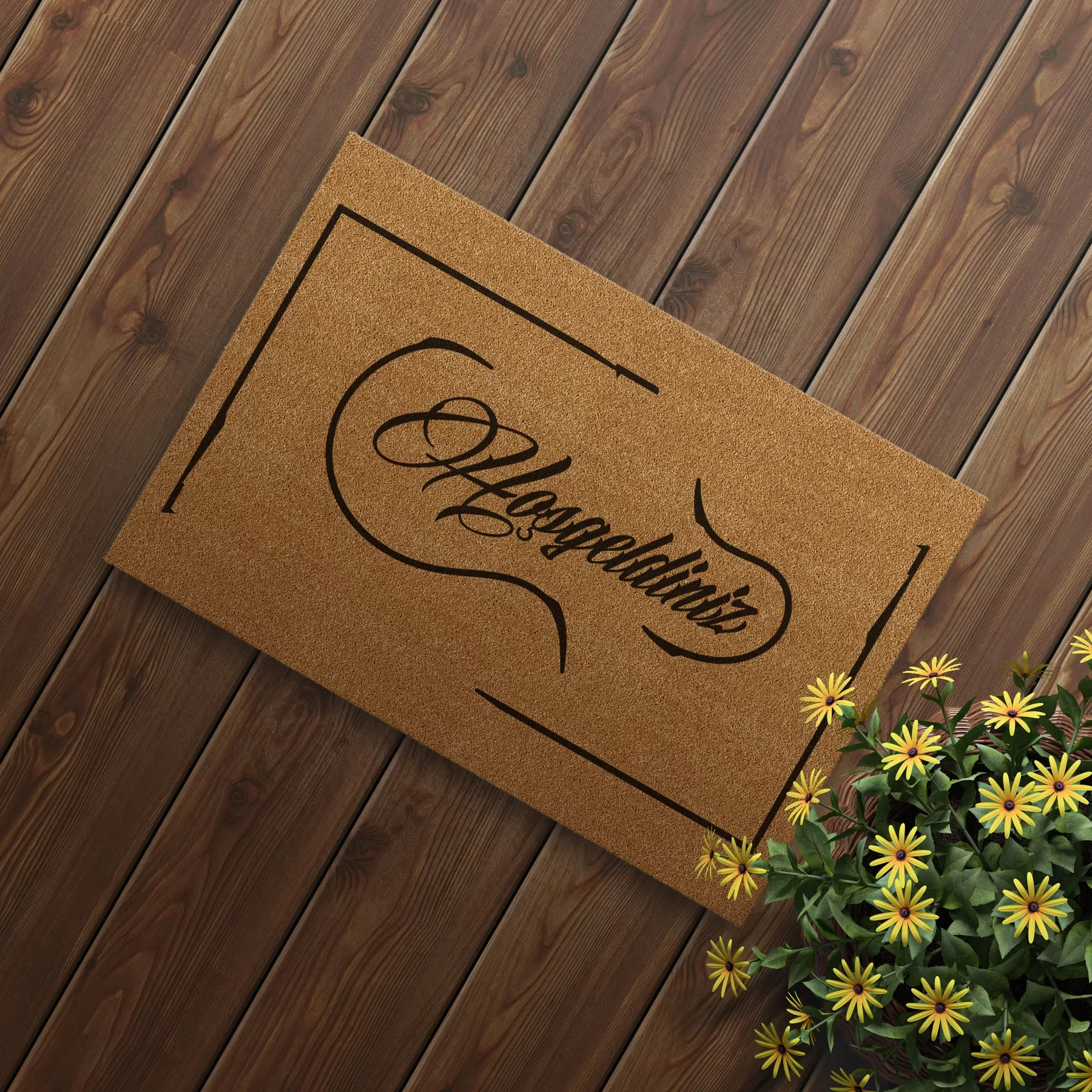 Picture of Decovetro Paspas Hoşgeldiniz Desenli Kapı Önü Paspası 40 x 60 Cm