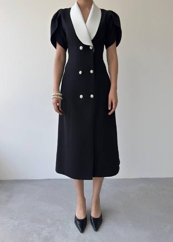 Picture of Reta Düğme Detaylı Elbise