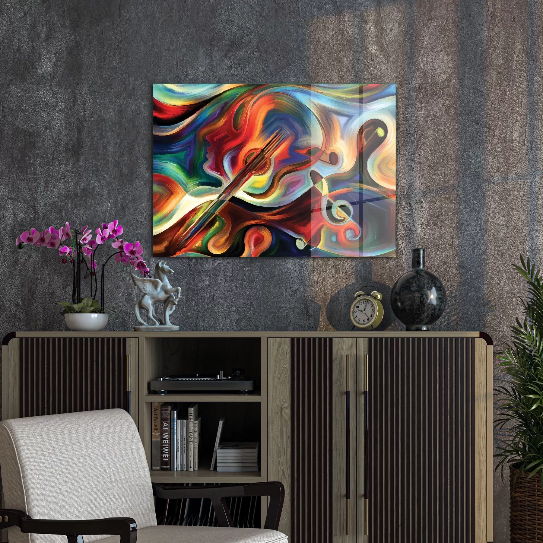 Picture of Decovetro Cam Tablo Soyut Müzikal 70x100 cm