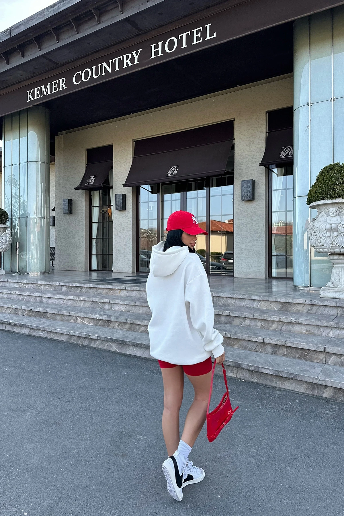 Picture of White Hooded E Embroidered Sweat