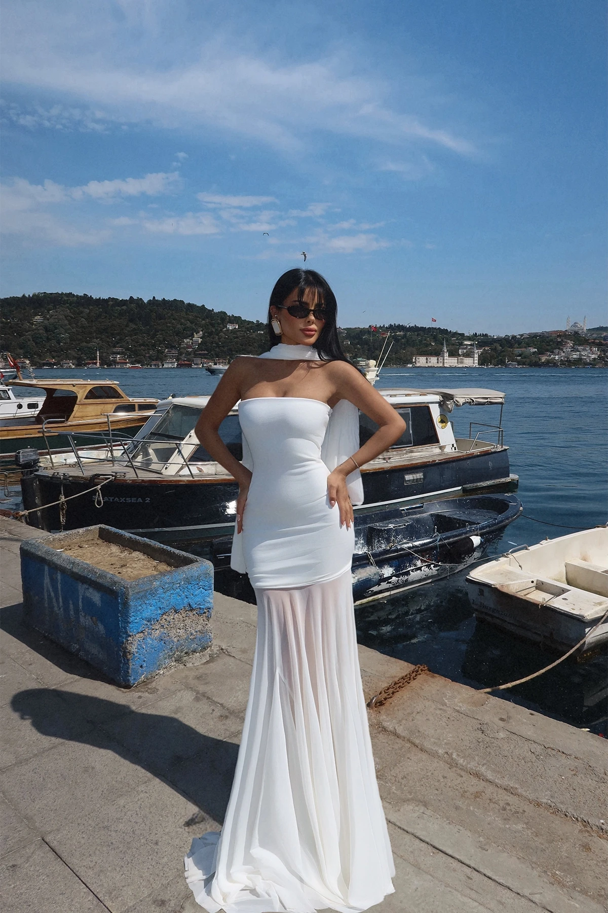 Picture of White Tulle Long Dress