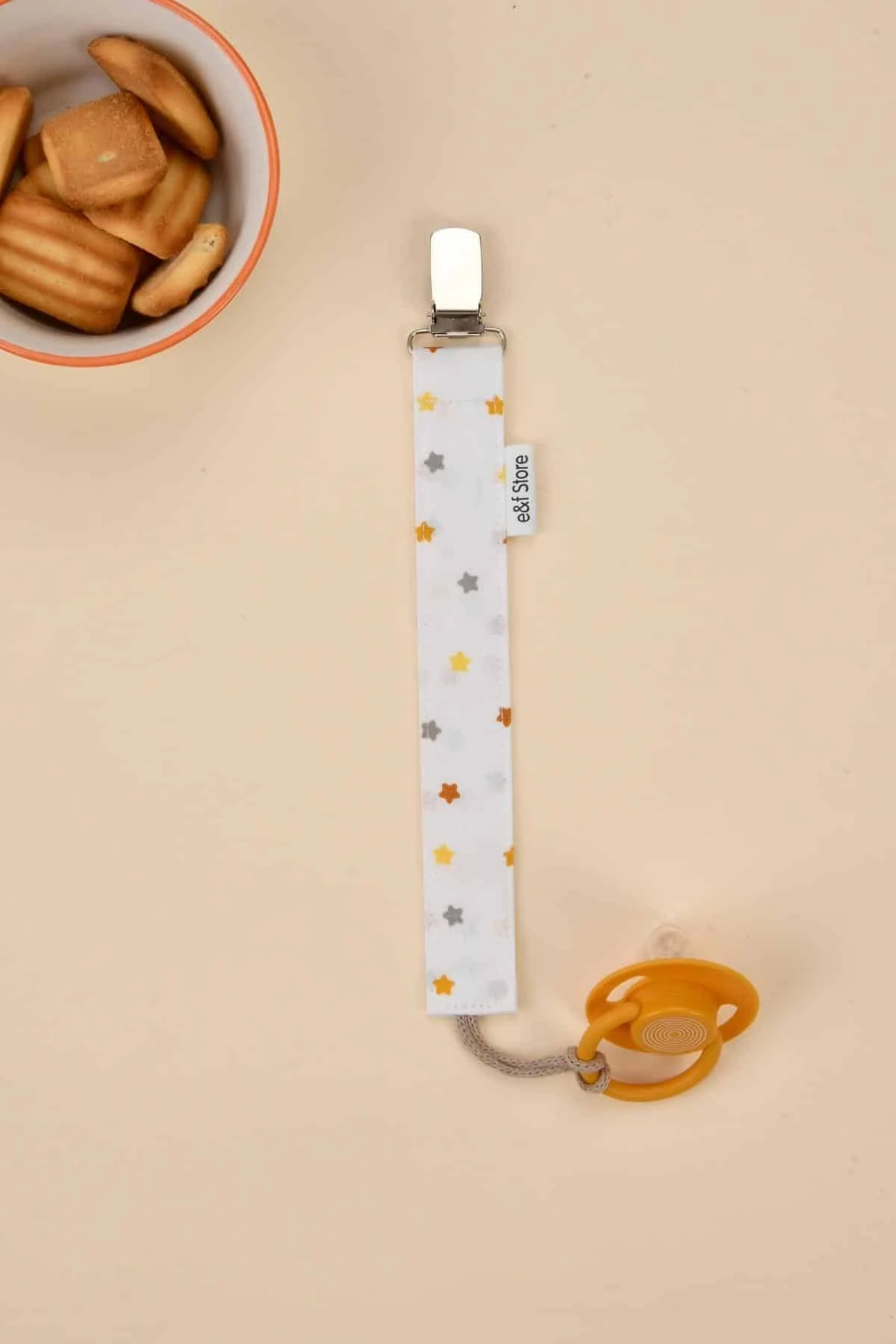 Picture of 3'lü Emzik Askısı Seti - Yıldız Desenli - Gri - Hardal Sarısı