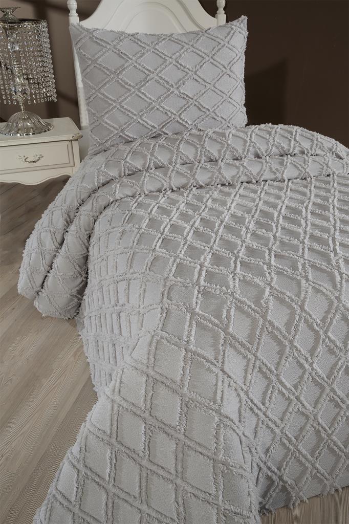 Picture of Çeyiz Diyarı Vesya 2 Parça Tek Kişilik Pike Takımı Gri