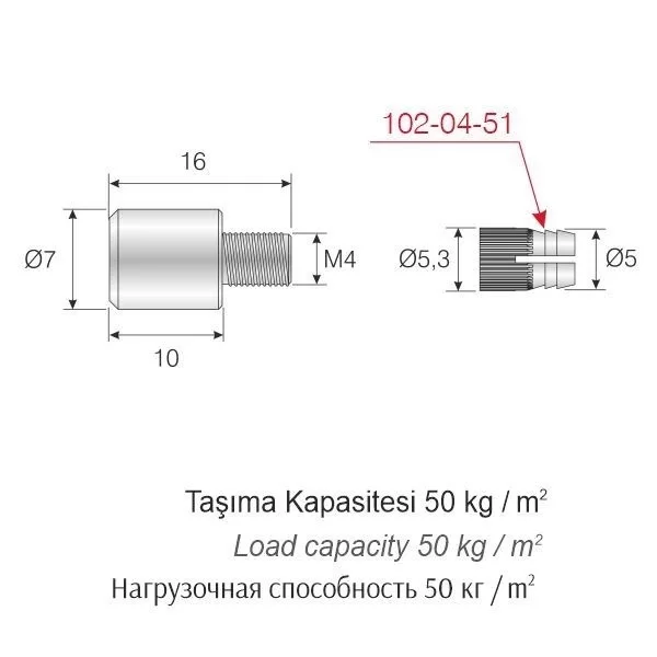 Picture of METAL DÜBELLİ RAF PİMİ M4