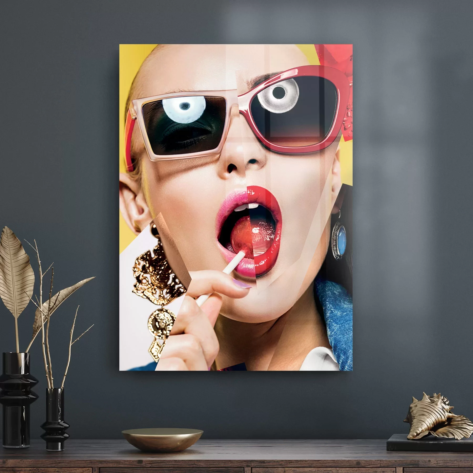 Picture of Decovetro Cam Tablo Pop Art Yeni Modern 30x40 cm