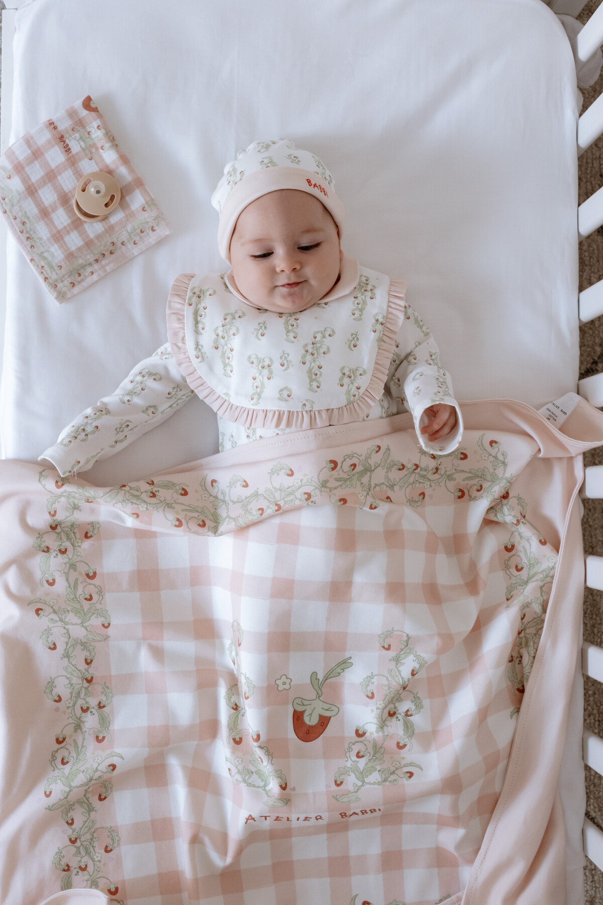 Picture of Çift Taraflı Bebek Battaniyesi - Çilek