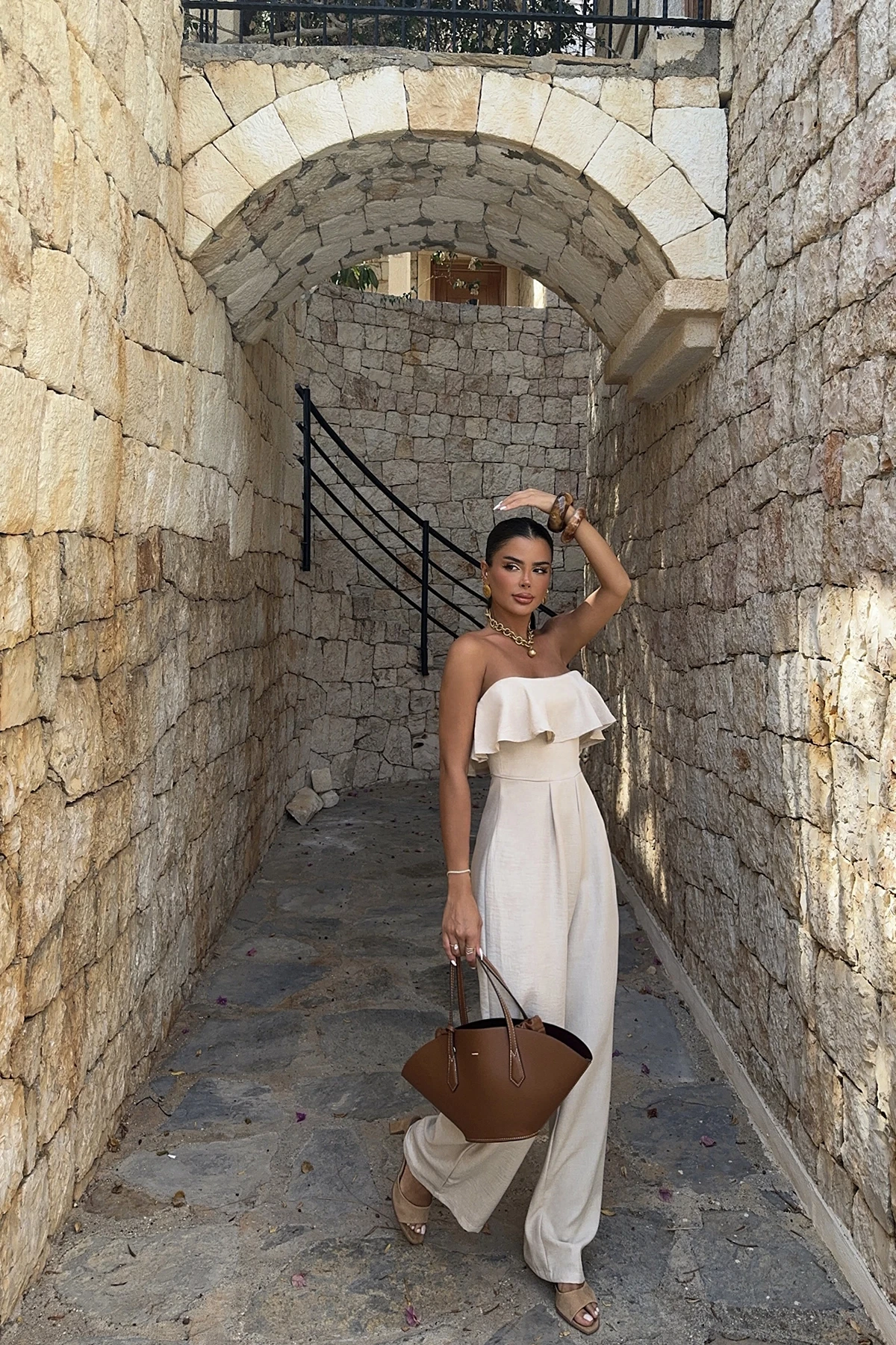 Picture of Cream Fedora Jumpsuit