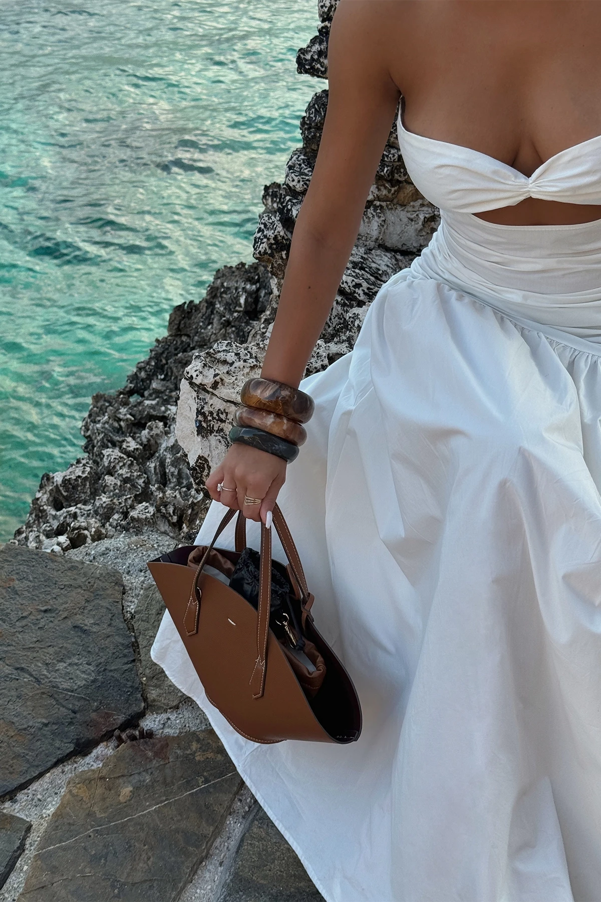 Picture of White Eldoris Strapless Dress