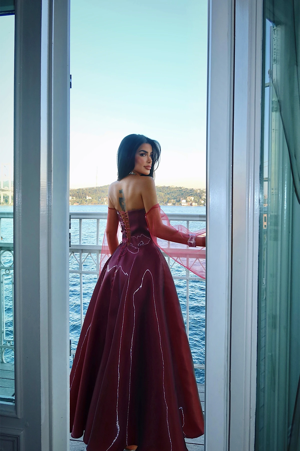 Picture of Burgundy Maisy Evening Dress