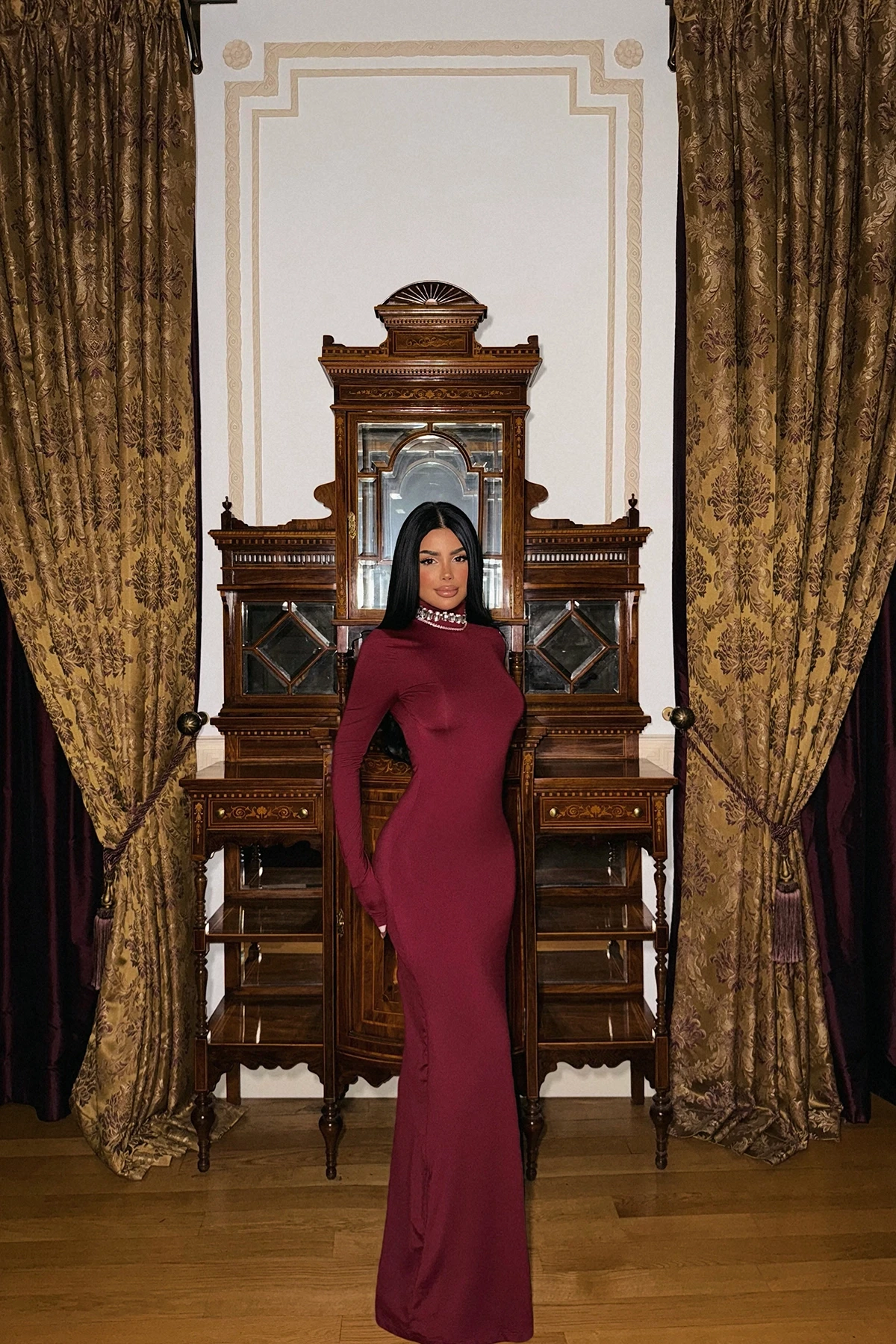 Picture of Cherry Rotten Long Sleeve Dress