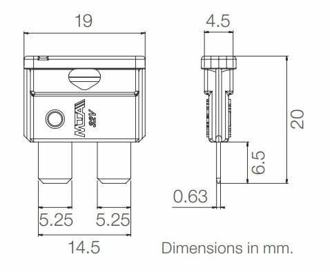 Picture of 5 Adet 1 Amper Siyah Standart Bıçak Sigorta 1A